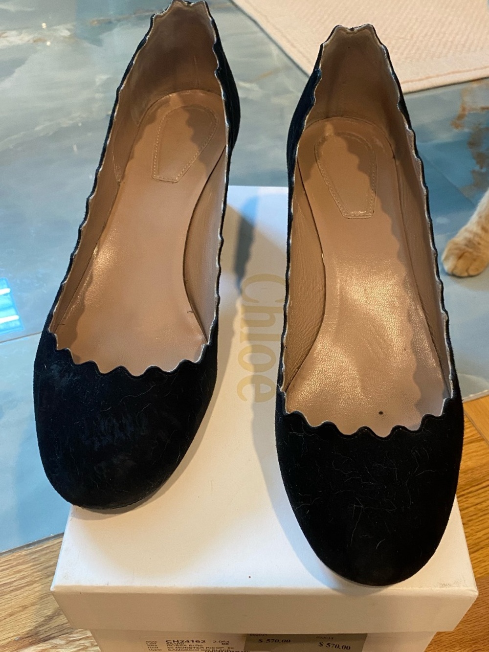 Chloe Lauren Scalloped Pump, Size 40 / US 10, 50mm heel height
